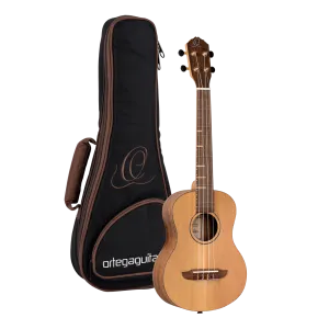 Timber Series Tenor Ukulele - Solid Natural Cedar/Walnut Acoustic with Gig Bag