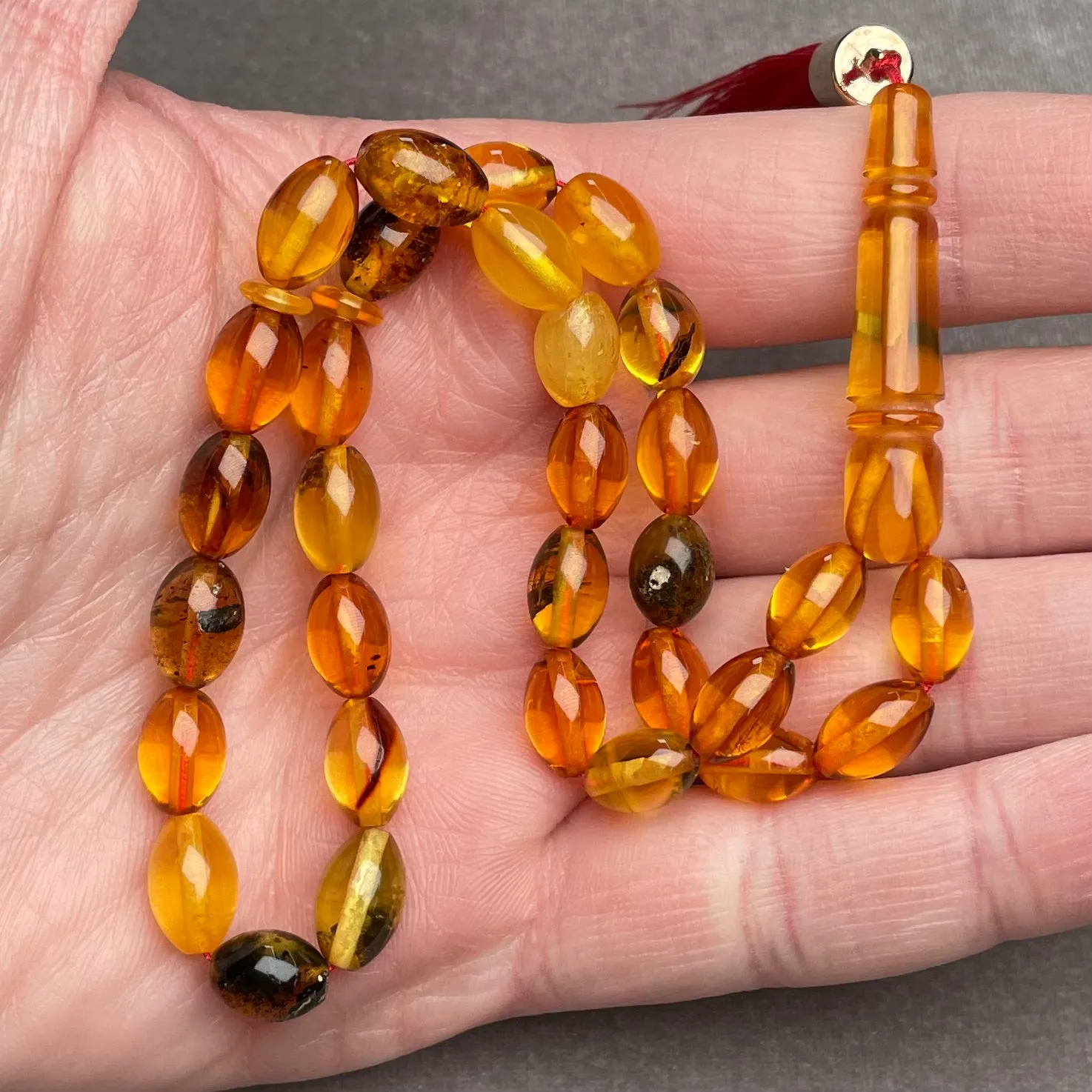 TRANSPARENT AMBER MISBAHA 7,1x10mm 11,2g