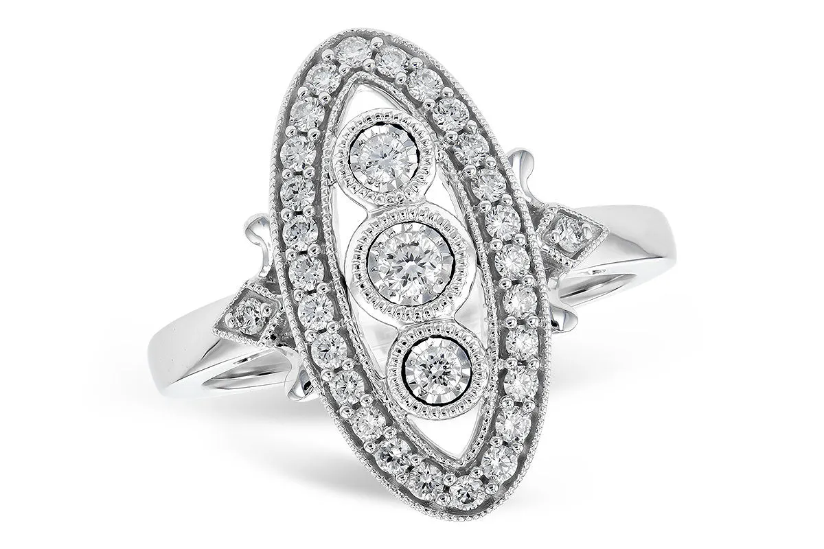 Two Toned Diamond Art Deco Style Ring
