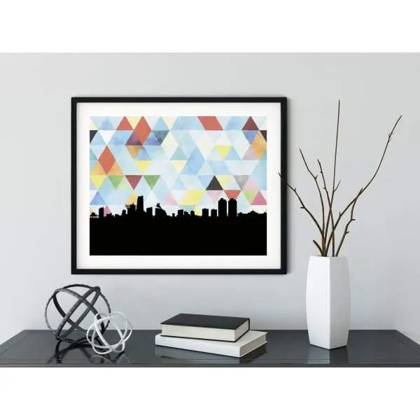 Ulaanbaatar, Mongolia geometric skyline