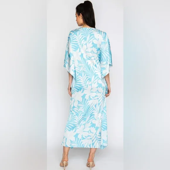 Valerie Perez VP Beau Rivage Exclusive Magnolia Flower Long Caftan Size Sm/Md