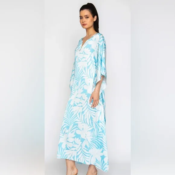 Valerie Perez VP Beau Rivage Exclusive Magnolia Flower Long Caftan Size Sm/Md