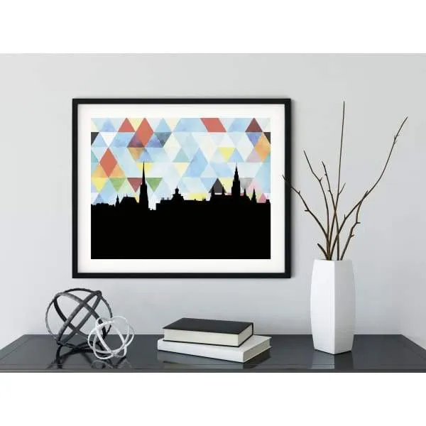 Vienna, Austria geometric skyline
