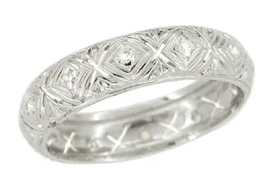 Vintage Art Deco Volunton Eternity Diamond Band - Platinum Size 6