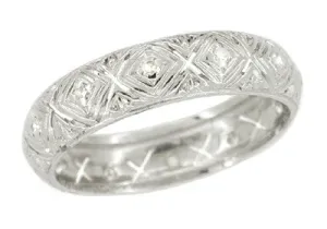 Vintage Art Deco Volunton Eternity Diamond Band - Platinum Size 6