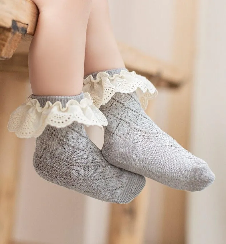 Vintage Frilled Lace Socks (two pairs)