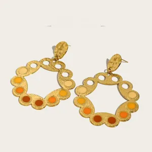 Vintage Gold Mosaic Earrings