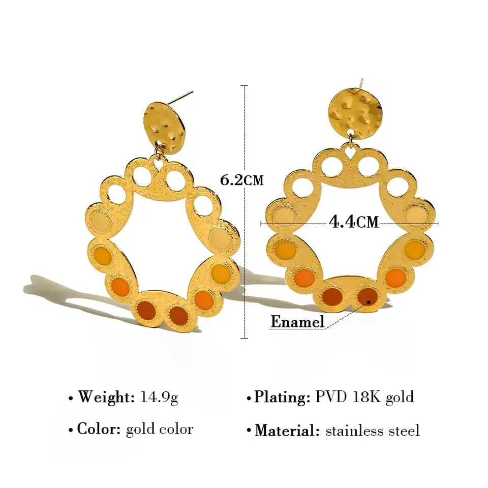 Vintage Gold Mosaic Earrings