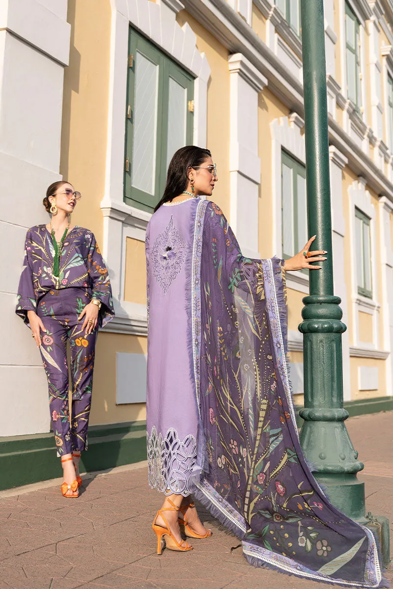 Violet Embroidered Pakistani Salwar Kameez with Dupatta