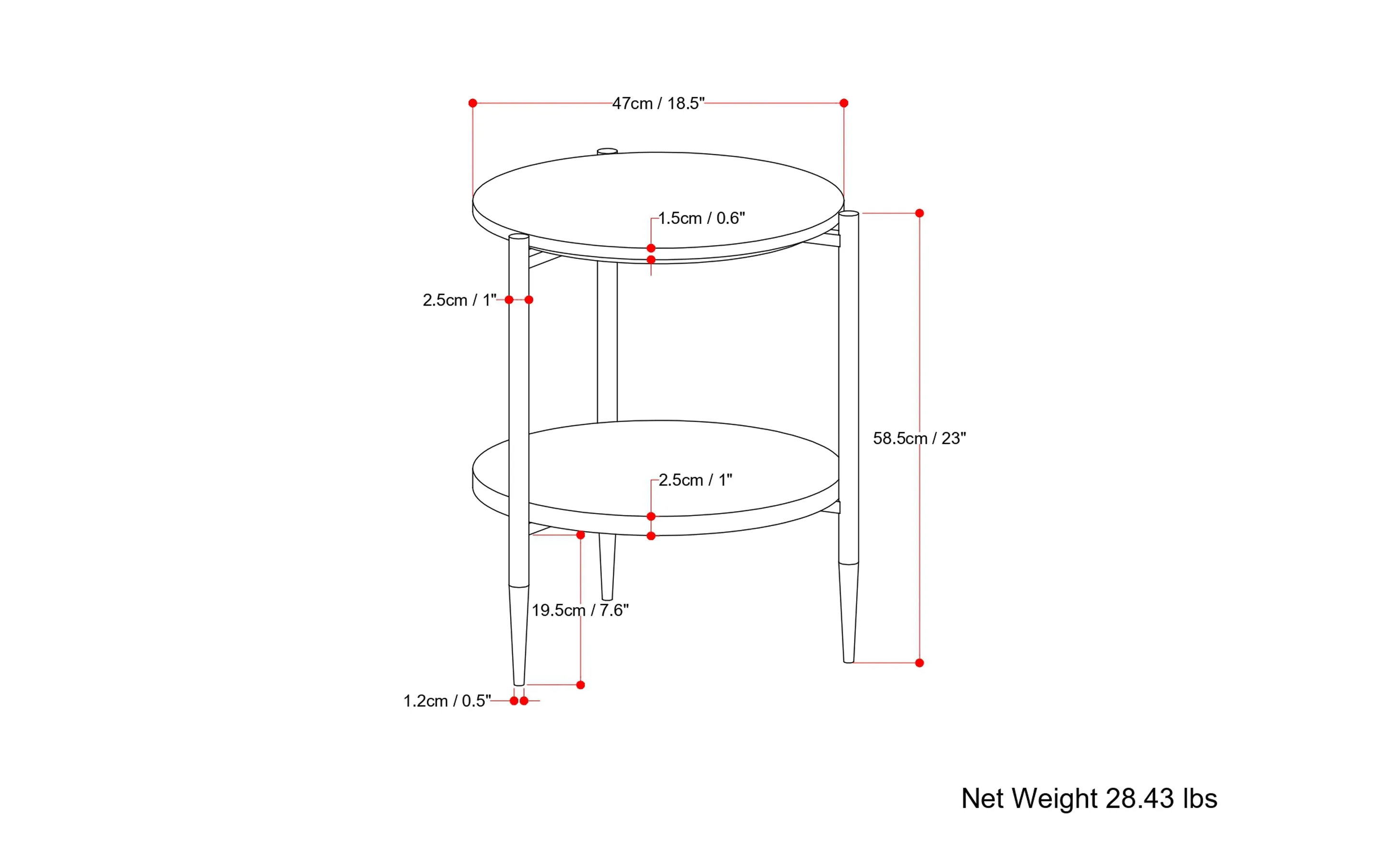 Wagner Round Marble & Wood Side Table
