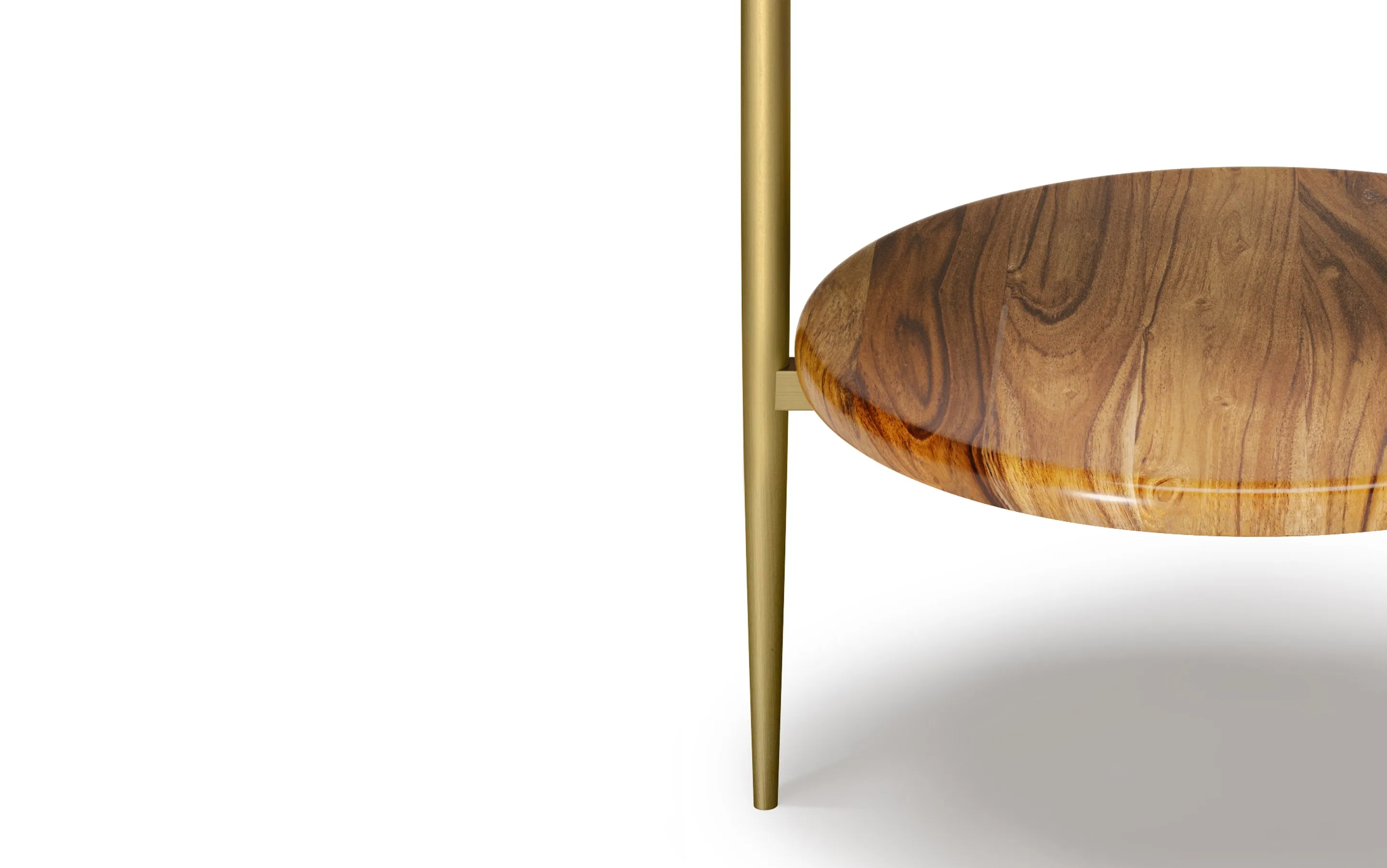Wagner Round Marble & Wood Side Table
