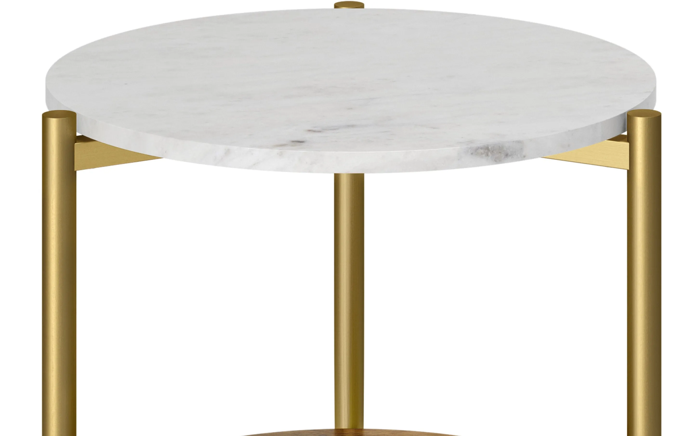 Wagner Round Marble & Wood Side Table