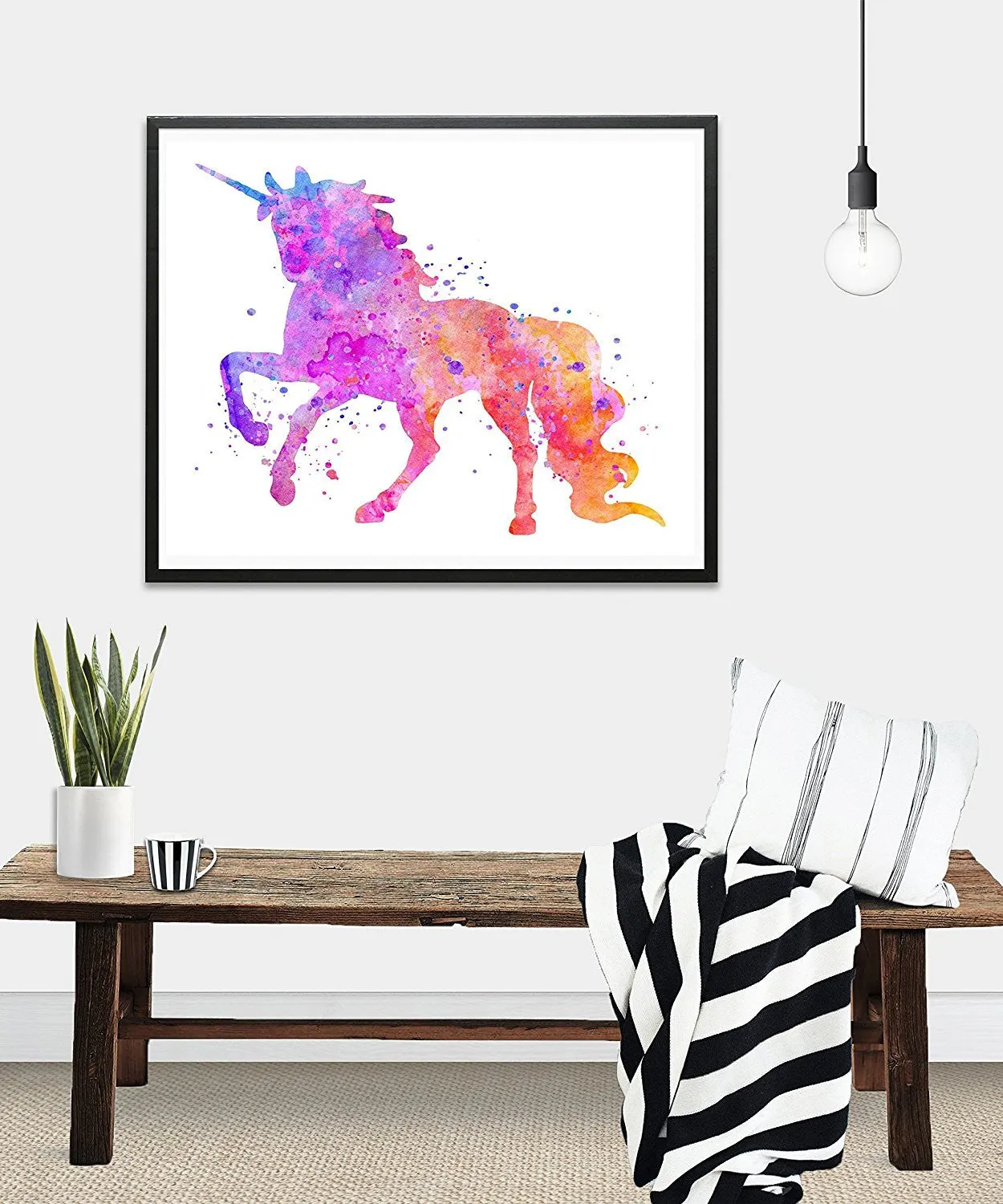 Watercolor Unicorn Art Print - Unframed