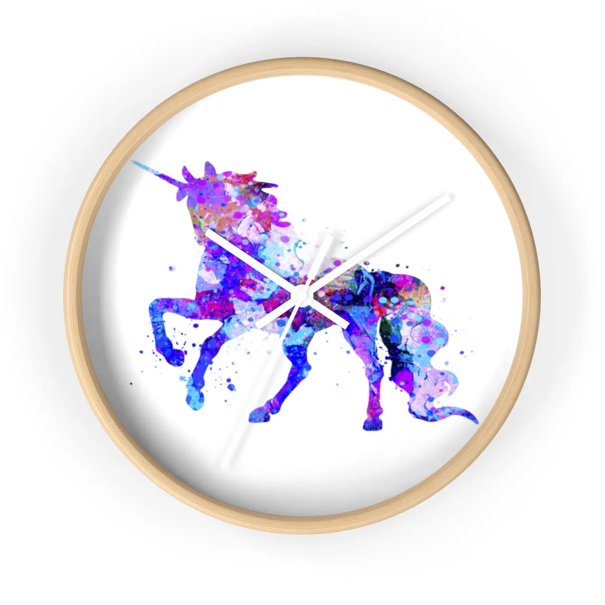 Watercolor Unicorn Wall Clock