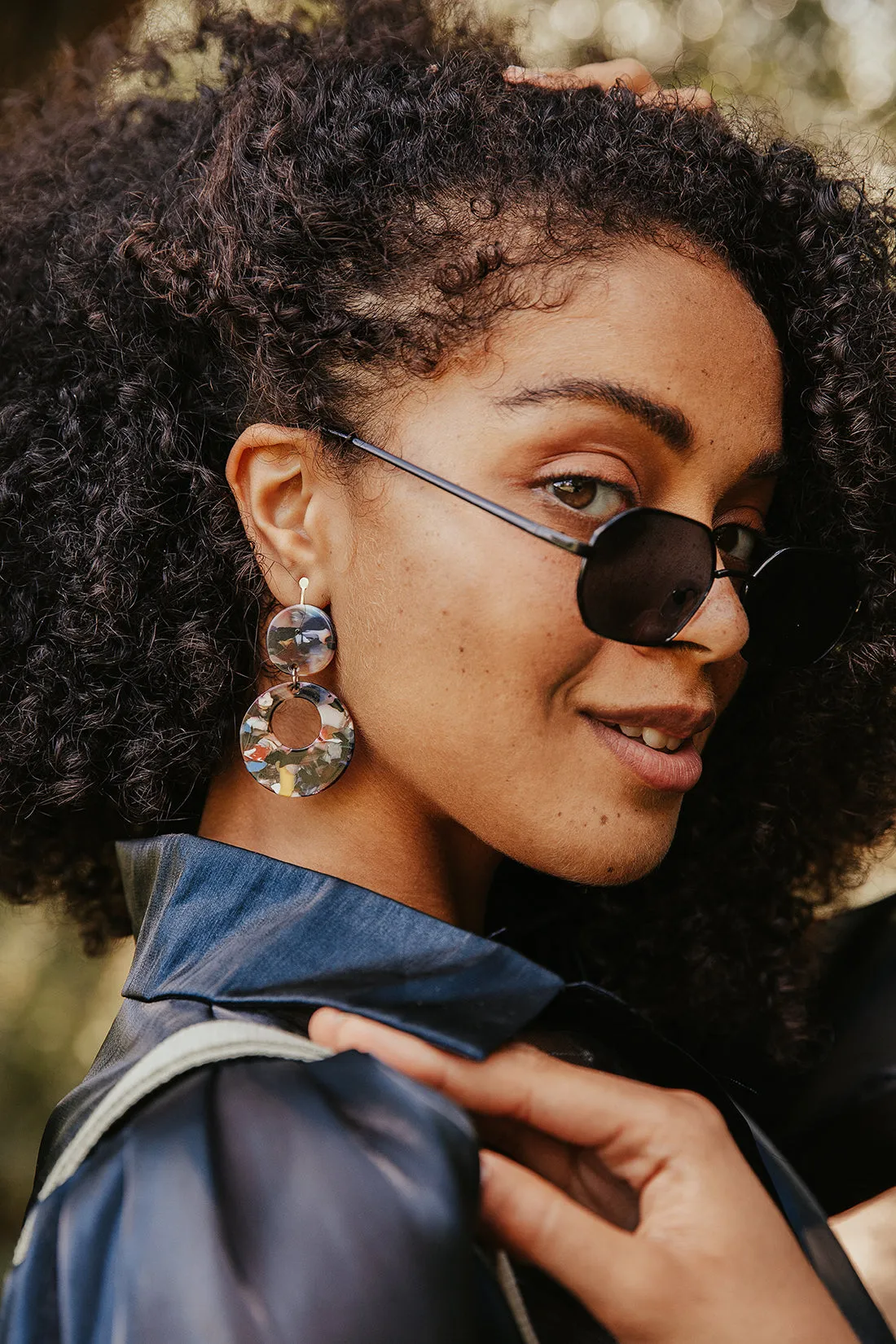 Wide Hexagonal Square Metal Frame Sunglasses