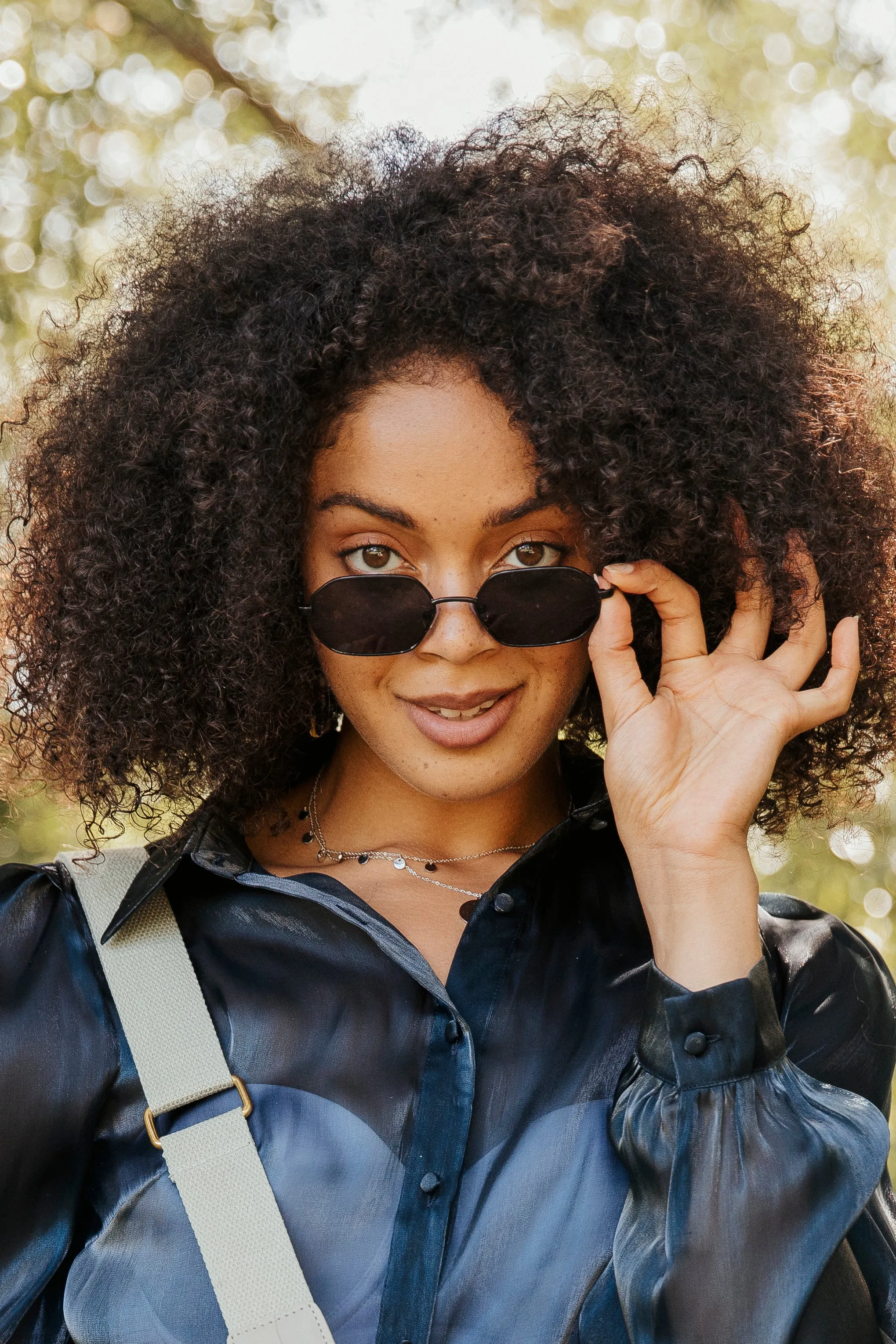 Wide Hexagonal Square Metal Frame Sunglasses