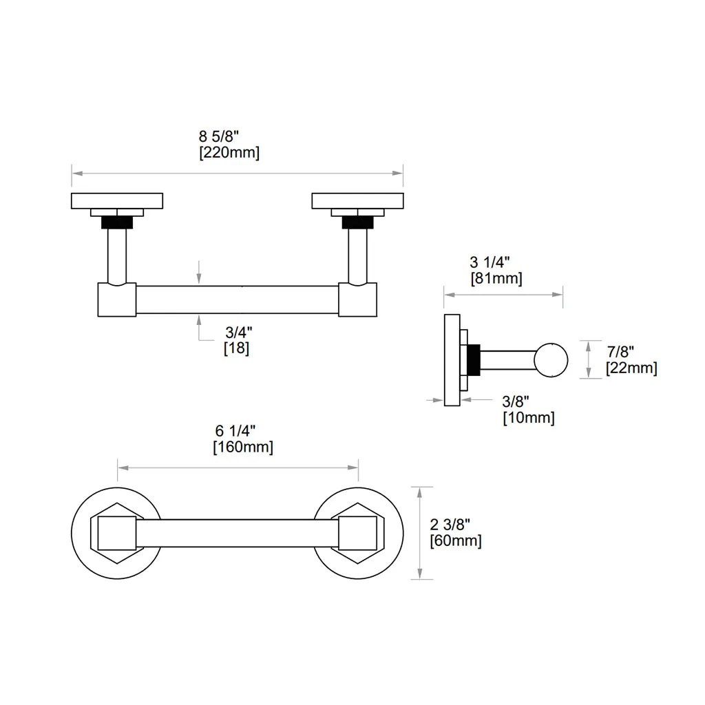 Windsor Pivot Toilet Paper Holder - Wall Mount - 7" Brass/Polished Nickel