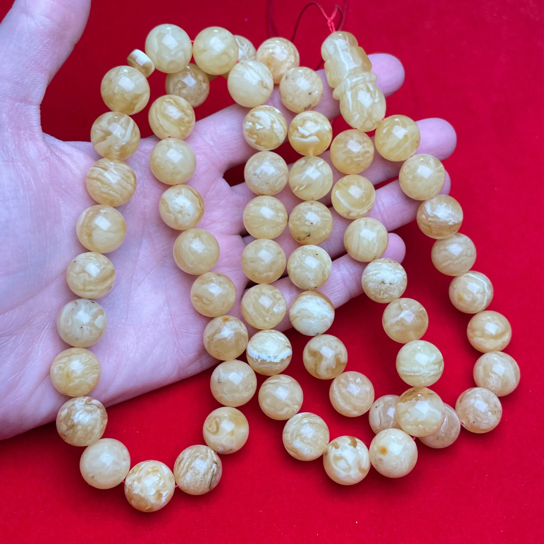 YELLOW/WHITE AMBER MISBAHA 14,8mm 111,7g