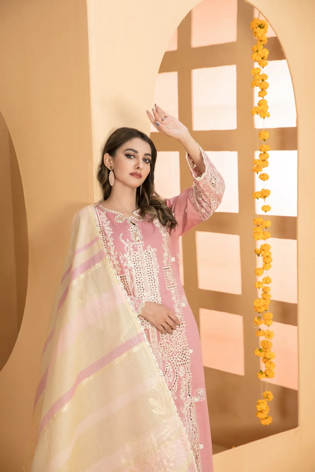 ZALA by Tawakkal Fabrics 3 Pc Semi-Stitched Collection - D-2589