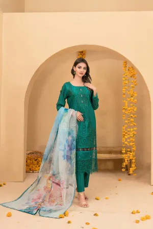 ZALA by Tawakkal Fabrics 3 Pc Semi-Stitched Collection - D-2592